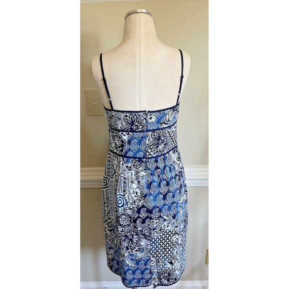 Muse‎ Spaghetti Strap Floral Abstract Bandana Print Dress Size 8 Fully Lined - Picture 2 of 9